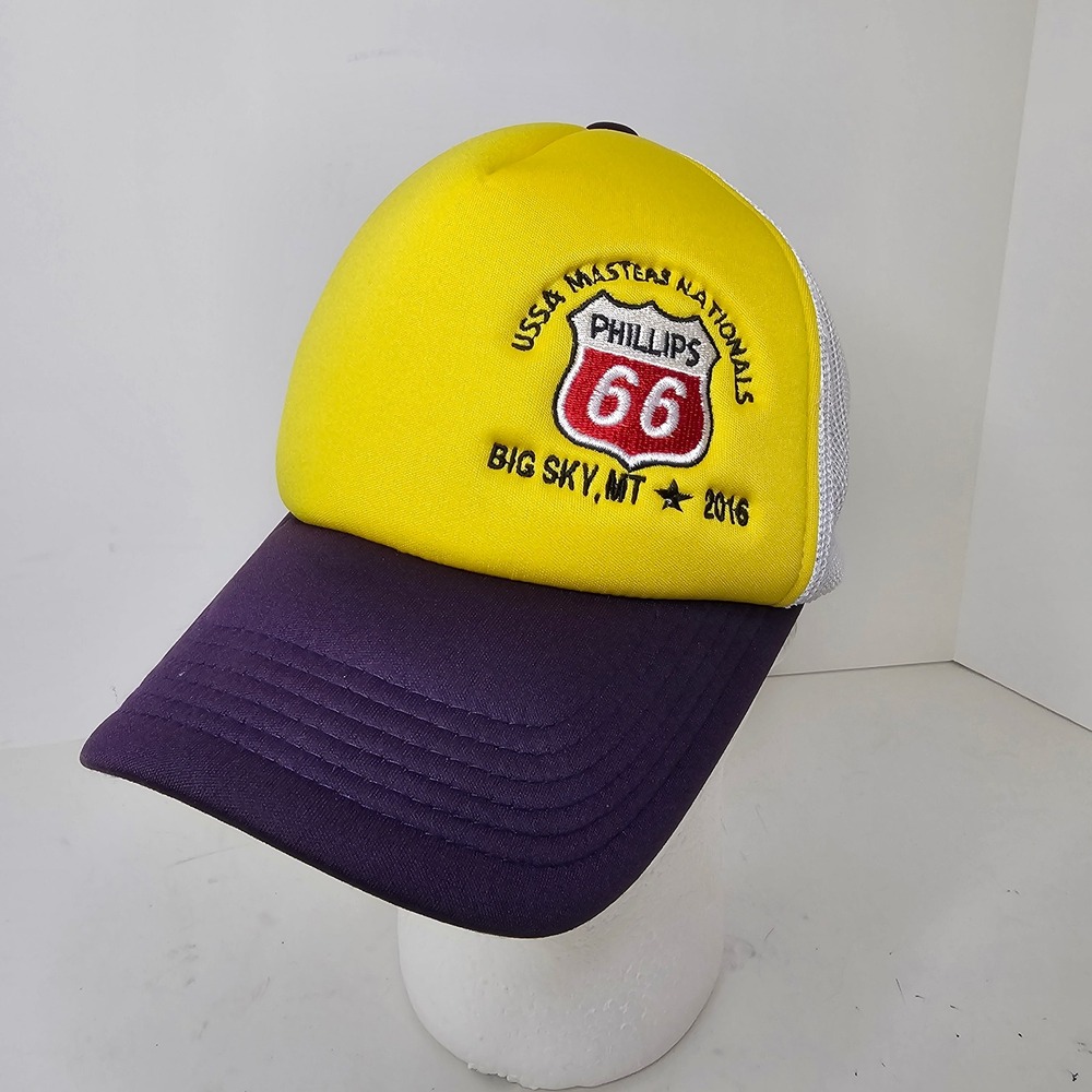 Rare USSA Masters Nationals Phillips 66 Big Sky MT 2016 Trucker Hat Yellow